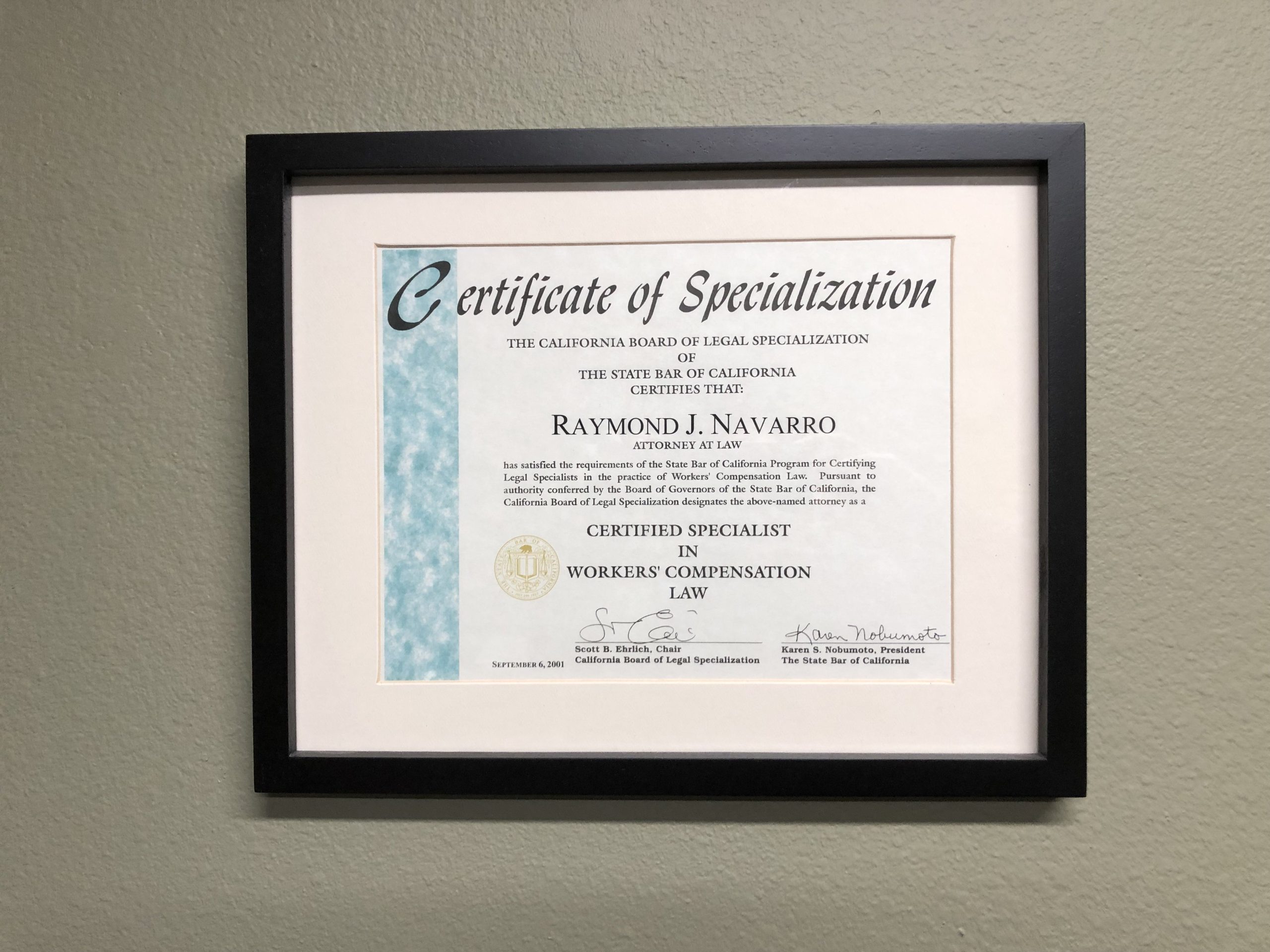 California State-bar Certified workers compensation specialist